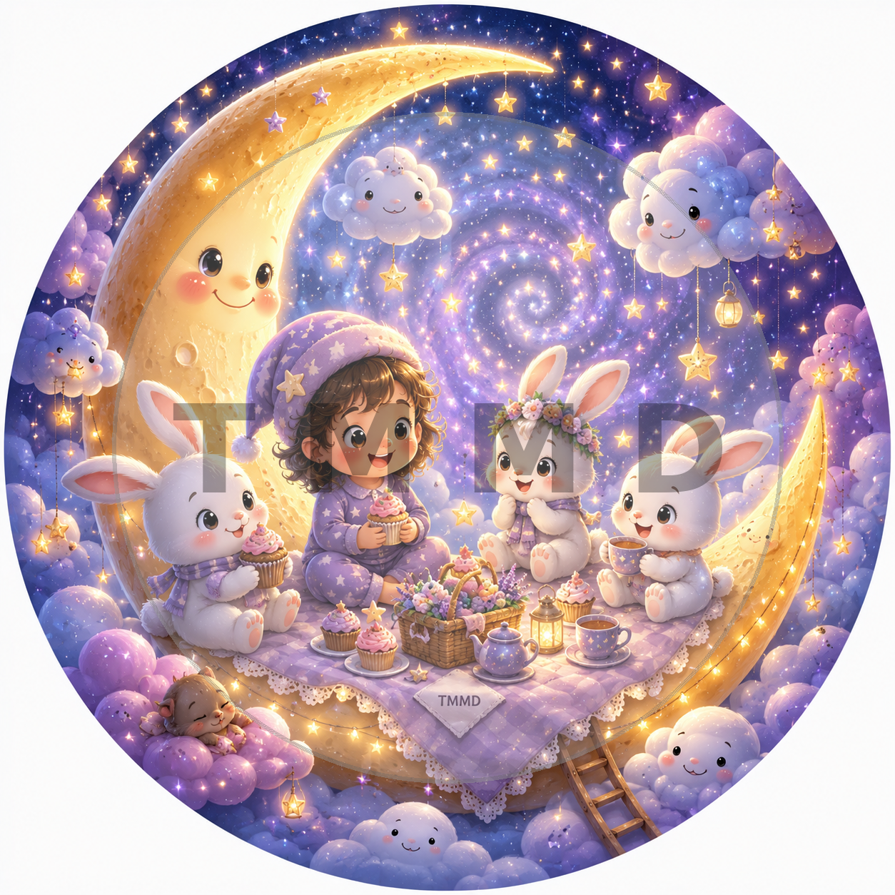 Picnic lunar con conejitos