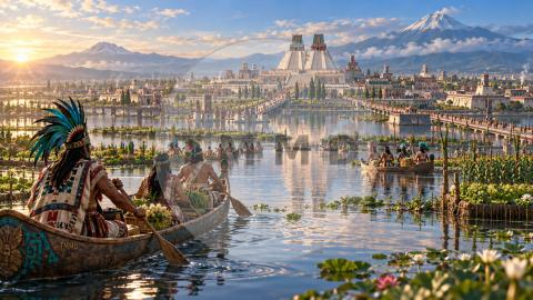 Tenochtitlan From the Lake