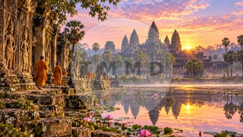 Angkor Wat Reflected at Dawn