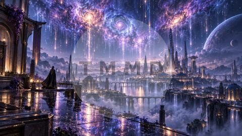 Cosmic Rain Over a Distant City