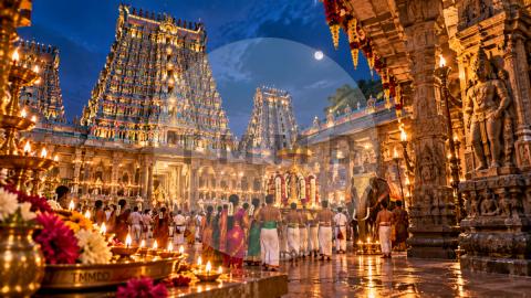 Meenakshi Amman en festival nocturno