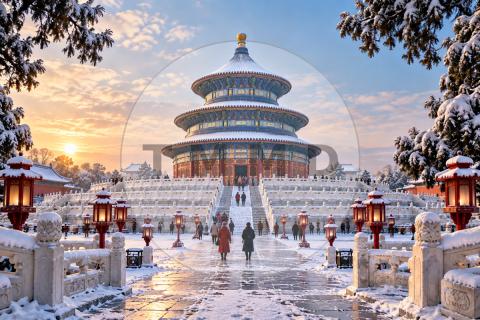 Templo del Cielo en nieve imperial