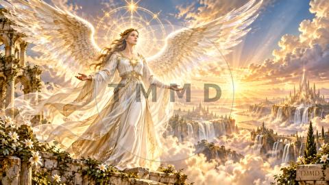 Angel of Light over the Golden Horizon