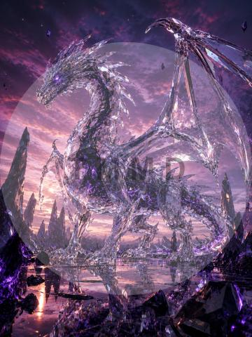 Dragón de Cristal y Llama Negra