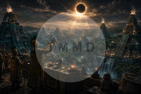Eclipse over the Jade Maya City