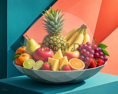 Bowl coral con frutas premium