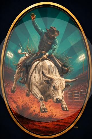Toro blanco en arena coral