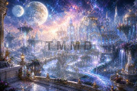 Ciudad de Cristal bajo Dos Lunas