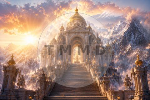Temple of Dawn Among Sacred Peaks