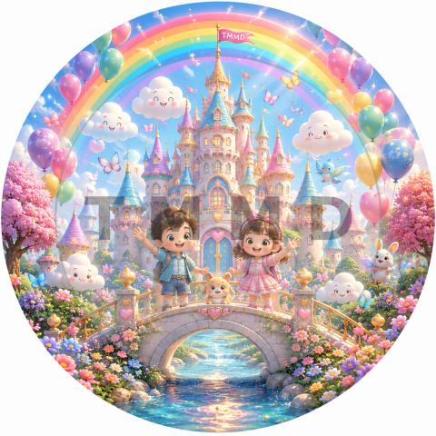 El castillo arcoíris de globos