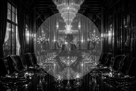 Cena privada bajo cristal negro