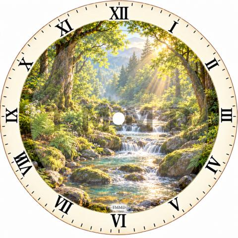 Luminous Healing Forest With Stream Clock Face