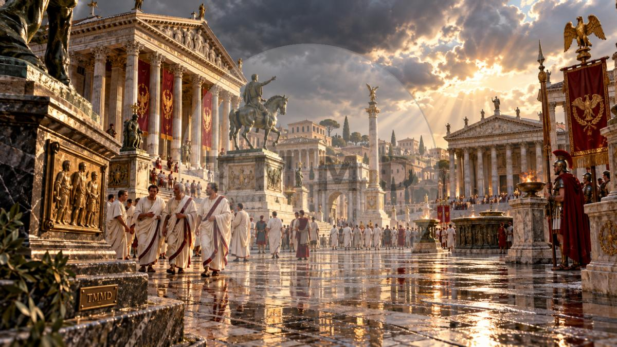 Foro romano tras la lluvia