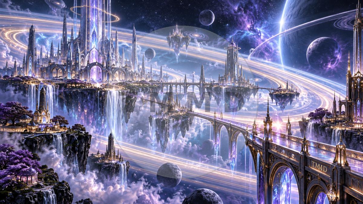 City Among Luminous Rings