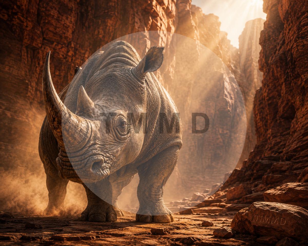 Golden Rhino in the Sacred Canyon