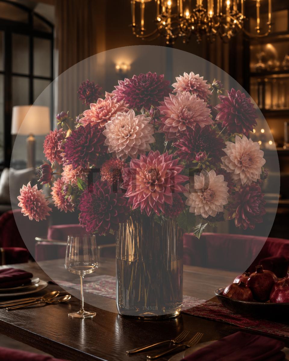Dahlia Garden for an Elegant Dining Room