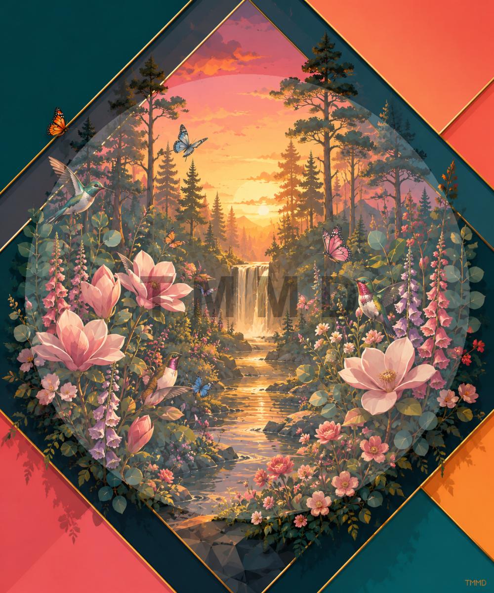 Bosque Floral al Atardecer