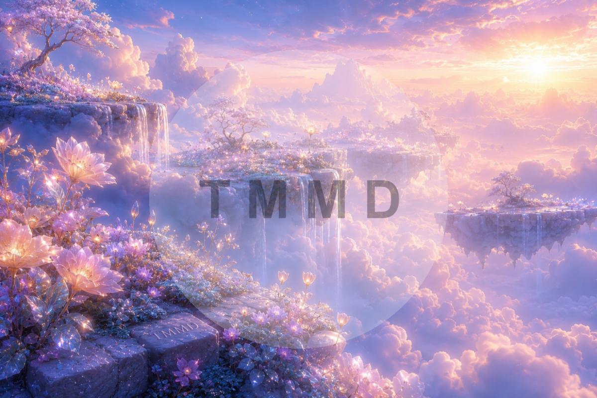 Celestial Terraces of Luminous Flowers