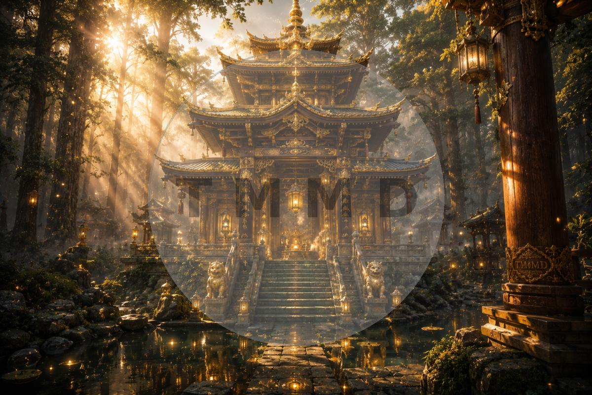 Pagoda Dorada en el Bosque de Niebla